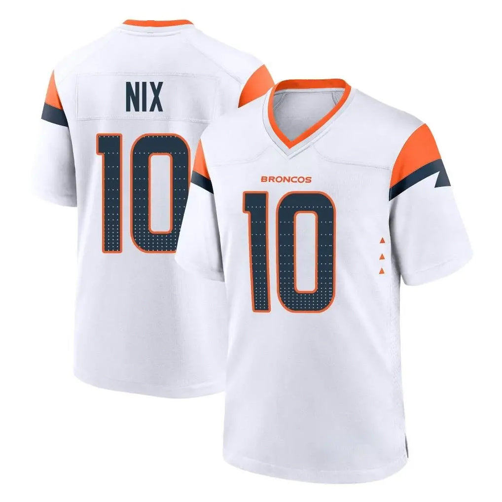 D.Broncos #10 Bo Nix Player White Home Game Hdoa Stitched Jerseys