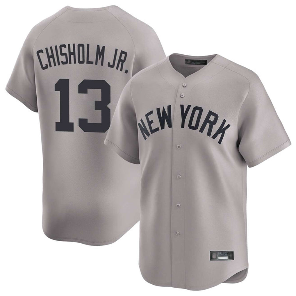 NY.Yankees #13 Jazz Chisholm Jr Player Gray Limited Home Hdoa Stitched Jerseys