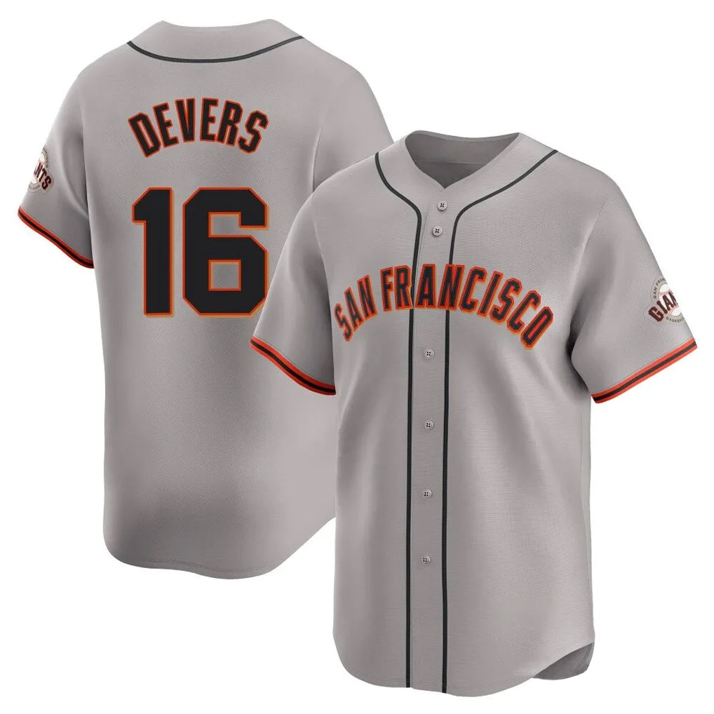 SF.Giants #16 Rafael Devers Player Gray Home Limited Hdoa Stitched Jerseys