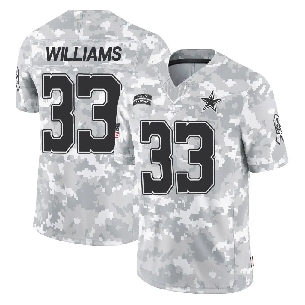D.Cowboys #33 Javonte Williams Player Arctic Camo Salute to Service Limited Home Game Hdoa Stitched Jerseys