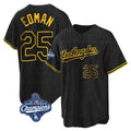 LA.Dodgers #25 Tommy Edman Player Black World Series Meet Snake Skin City Game Home Hdoa Stitched Jerseys