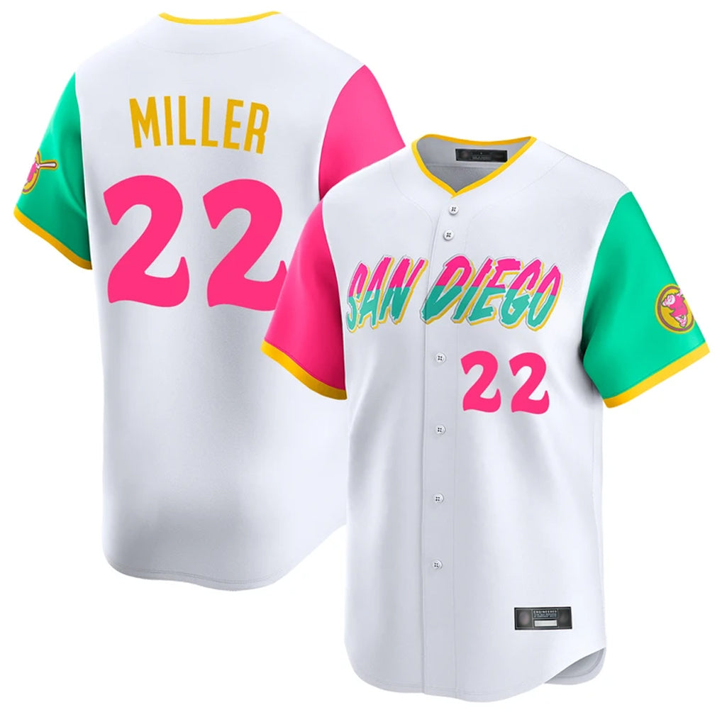 S.Diego Padres #22 Mason Miller Player White City Connect Home Limited Hdoa Stitched Jerseys