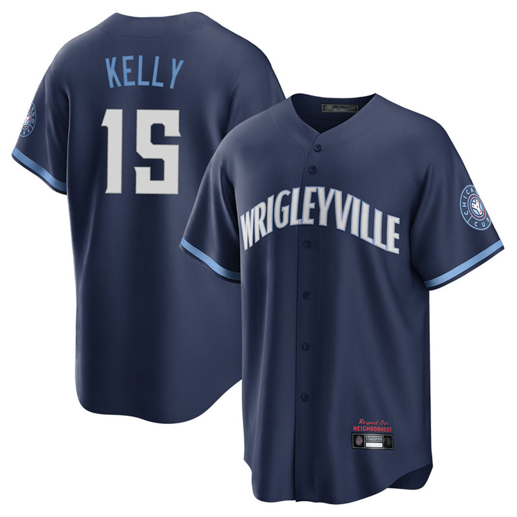 C.Cubs #15 Carson Kelly Player Navy City Connect Home Game Hdoa Stitched Jerseys