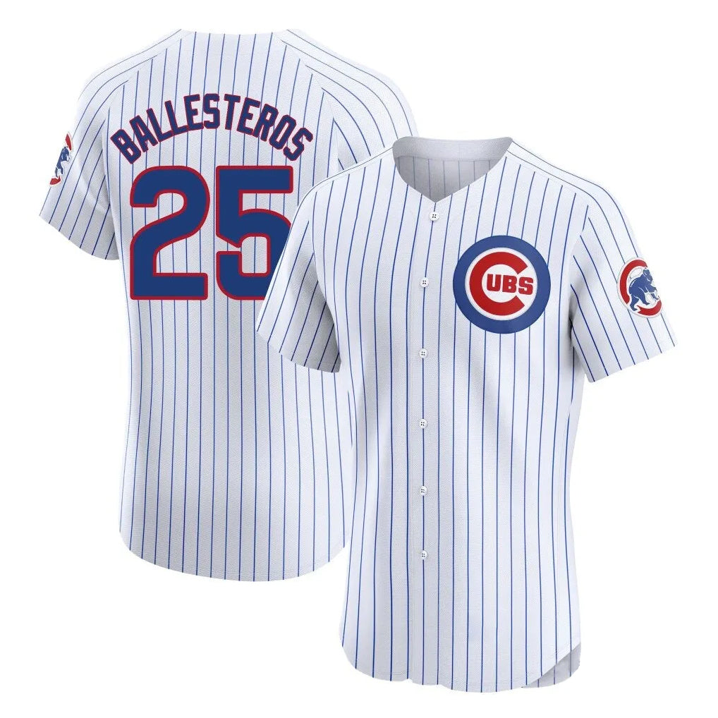 C.Cubs #25 Mois¨¦s Ballesteros Player White Limited Elite Home Game Hdoa Stitched Jerseys