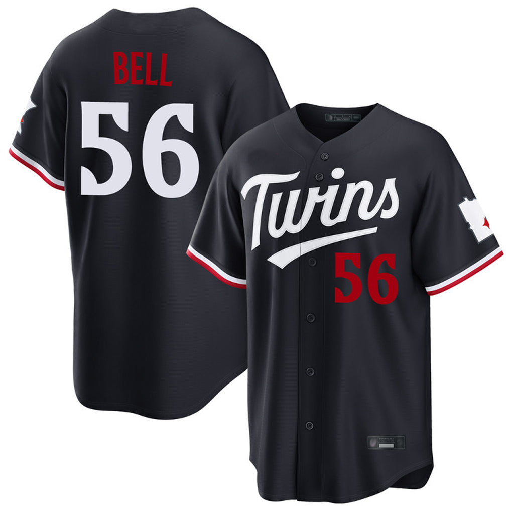 M.Twins #56 Josh Bell Player Navy Home Game Hdoa Stitched Jerseys