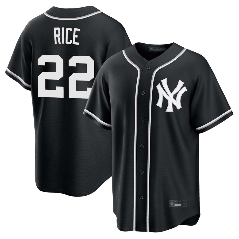 NY.Yankees #22 Ben Rice Player Black Out Game Home Hdoa Stitched Jerseys