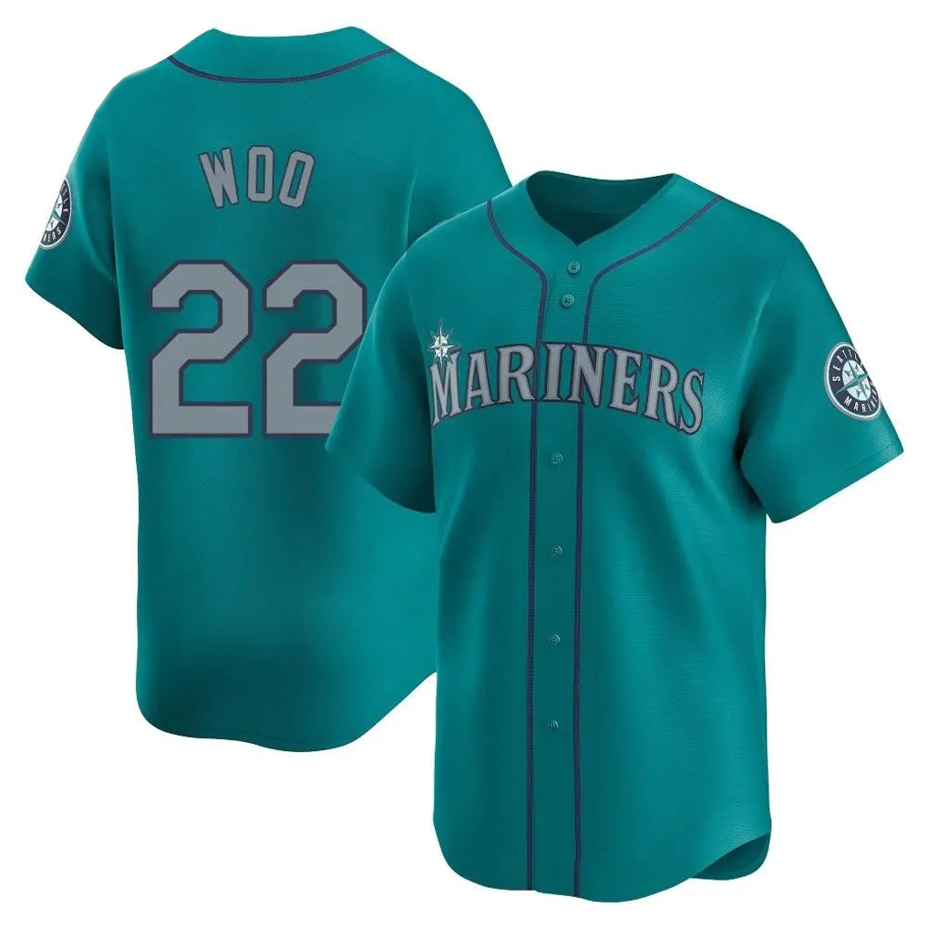 S.Mariners #22 Bryan Woo Player Teal Home Limited Hdoa Stitched Jerseys