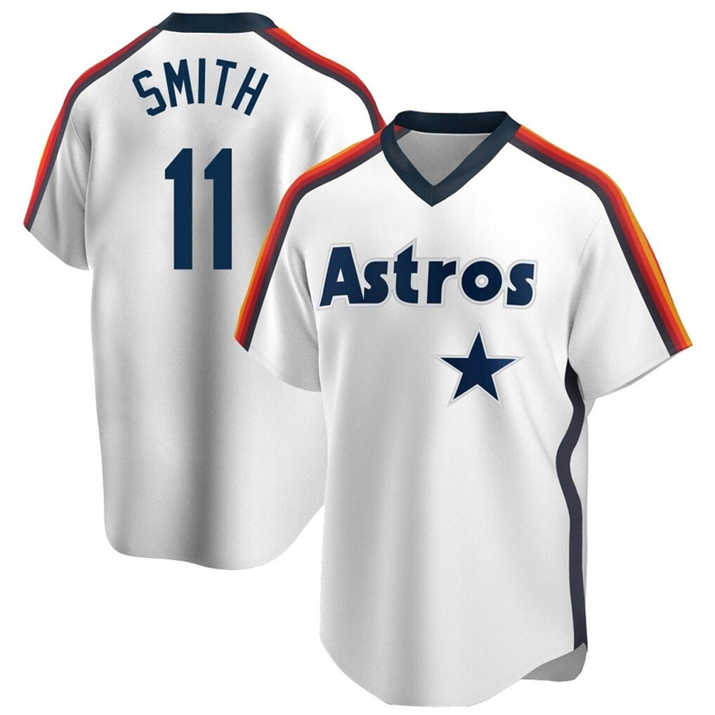 H.Astros #11 Cam Smith Player White Cooperstown Collection T-shirt Hdoa Stitched Jerseys