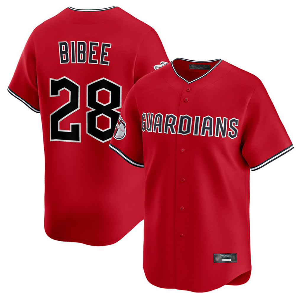 C.Guardians #28 Tanner Bibee Player Red Limited Home Hdoa Stitched Jerseys