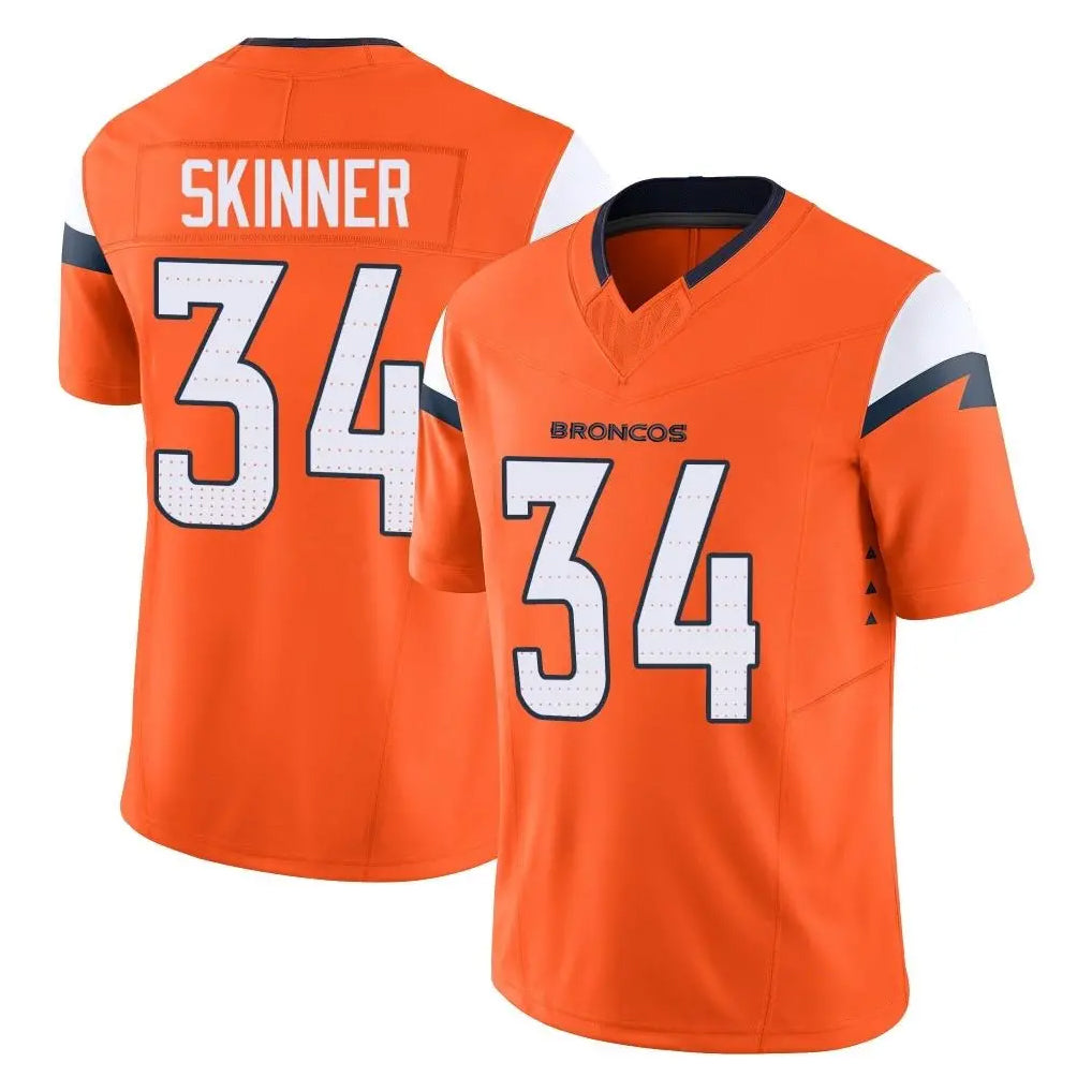 D.Broncos #34 JL Skinner Player Orange Vapor F.U.S.E. Limited Home Game Hdoa Stitched Jerseys