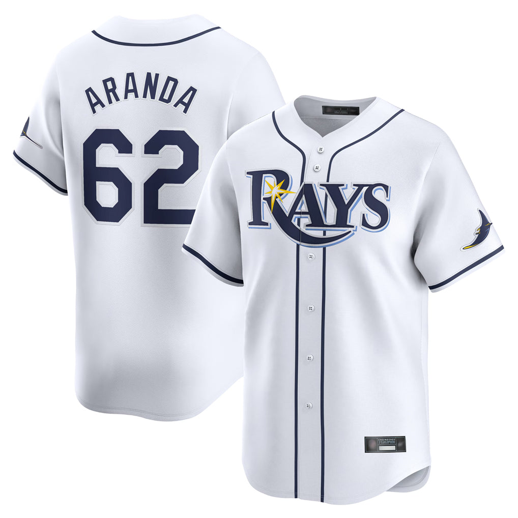 T.Bay Rays #62 Jonathan Aranda Player White Home Limited Hdoa Stitched Jerseys