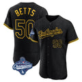 LA.Dodgers #50 Mookie Betts Player Black World Series Meet Snake Skin City Limited Elite Home Hdoa Stitched Jerseys