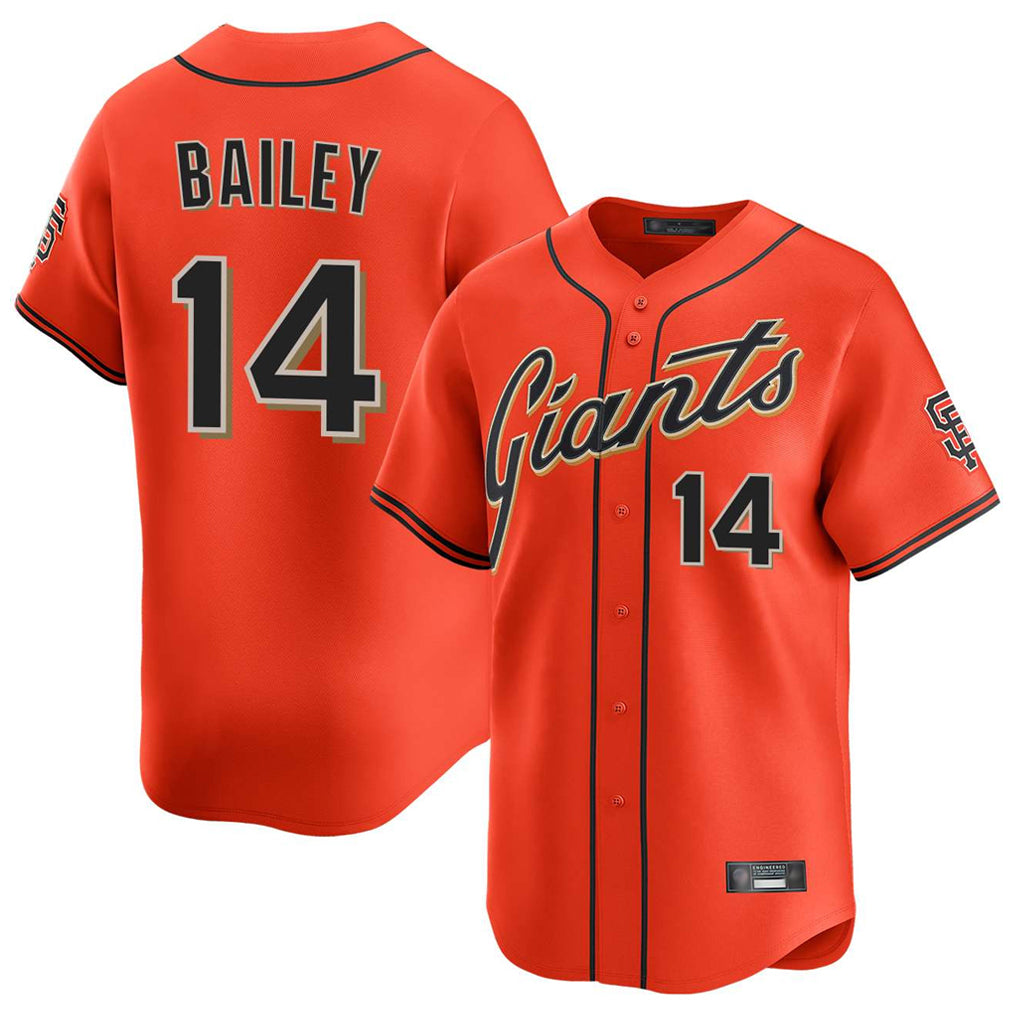 SF.Giants #14 Patrick Bailey Player Orange Home Limited Hdoa Stitched Jerseys