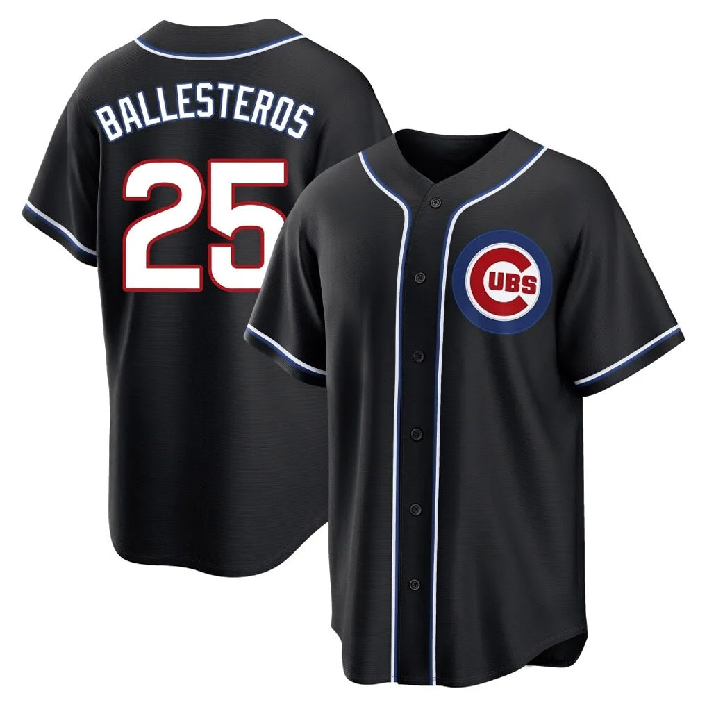 C.Cubs #25 Mois¨¦s Ballesteros Player Black Fashion Out Game Hdoa Stitched Jerseys