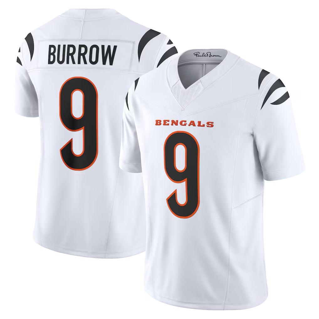 C.Bengals #9 Joe Burrow Player White Vapor F.U.S.E. Limited Home Game Hdoa Stitched Jerseys