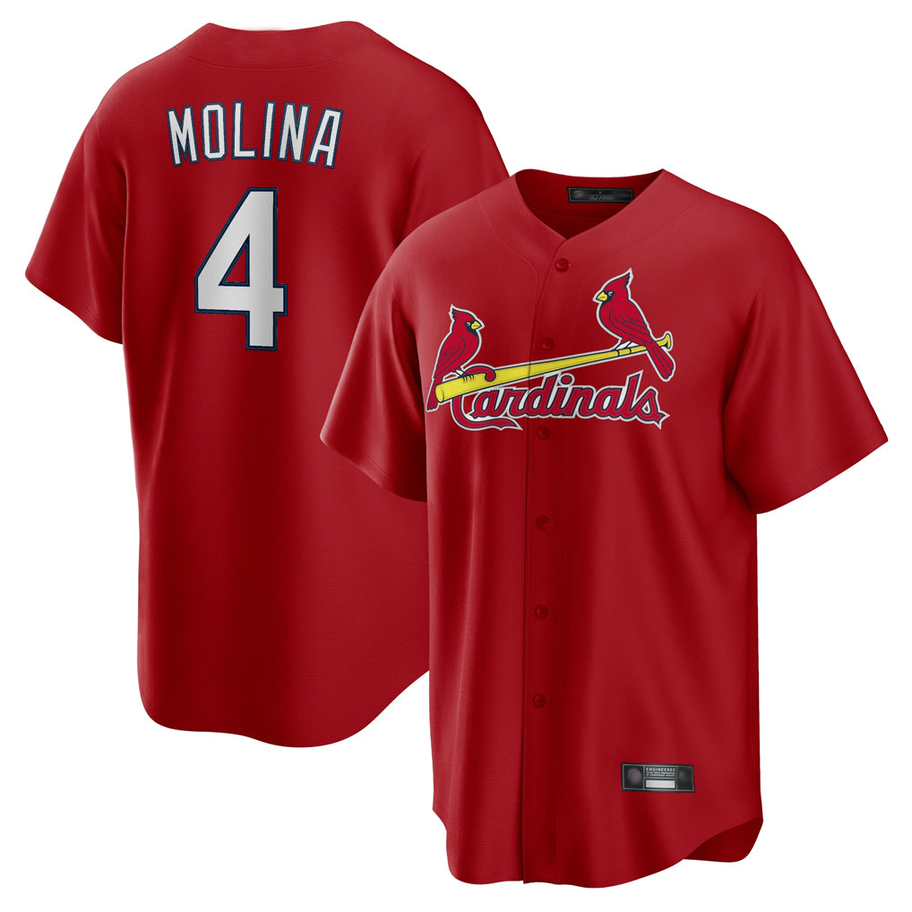 St. Louis Cardinals #4 Yadier Molina Player Red Home Game Hdoa Stitched Jerseys