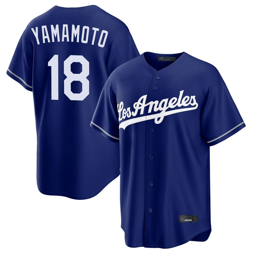 LA.Dodgers #18 Yoshinobu Yamamoto Player Royal Game Hdoa Stitched Jerseys