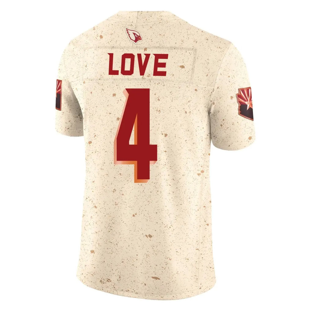 A.Cardinals #4 Jeremiyah Love Player Cream Rivalries Collection Vapor Limited Home Game Hdoa Stitched Jerseys