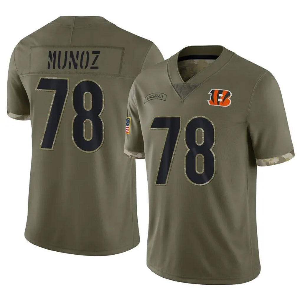 C.Bengals #78 Anthony Munoz Player Olive Salute to Service Limited Game Hdoa Stitched Jerseys