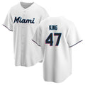 M.Marlins #47 John King Player White  Home Game Hdoa Stitched Jerseys