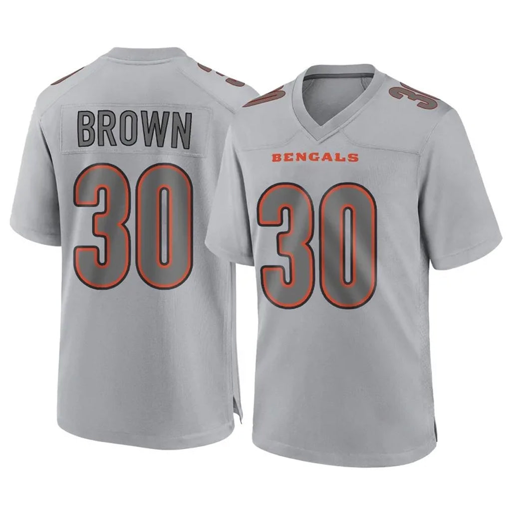 C.Bengals #30 Chase Brown Player Gray Atmosphere Fashion Game Hdoa Stitched Jerseys