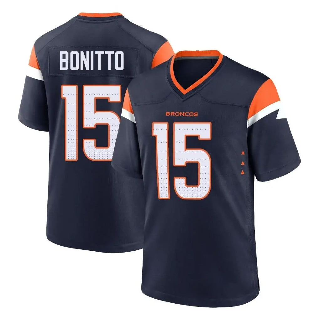 D.Broncos #15 Nik Bonitto Player Navy Home Game Hdoa Stitched Jerseys