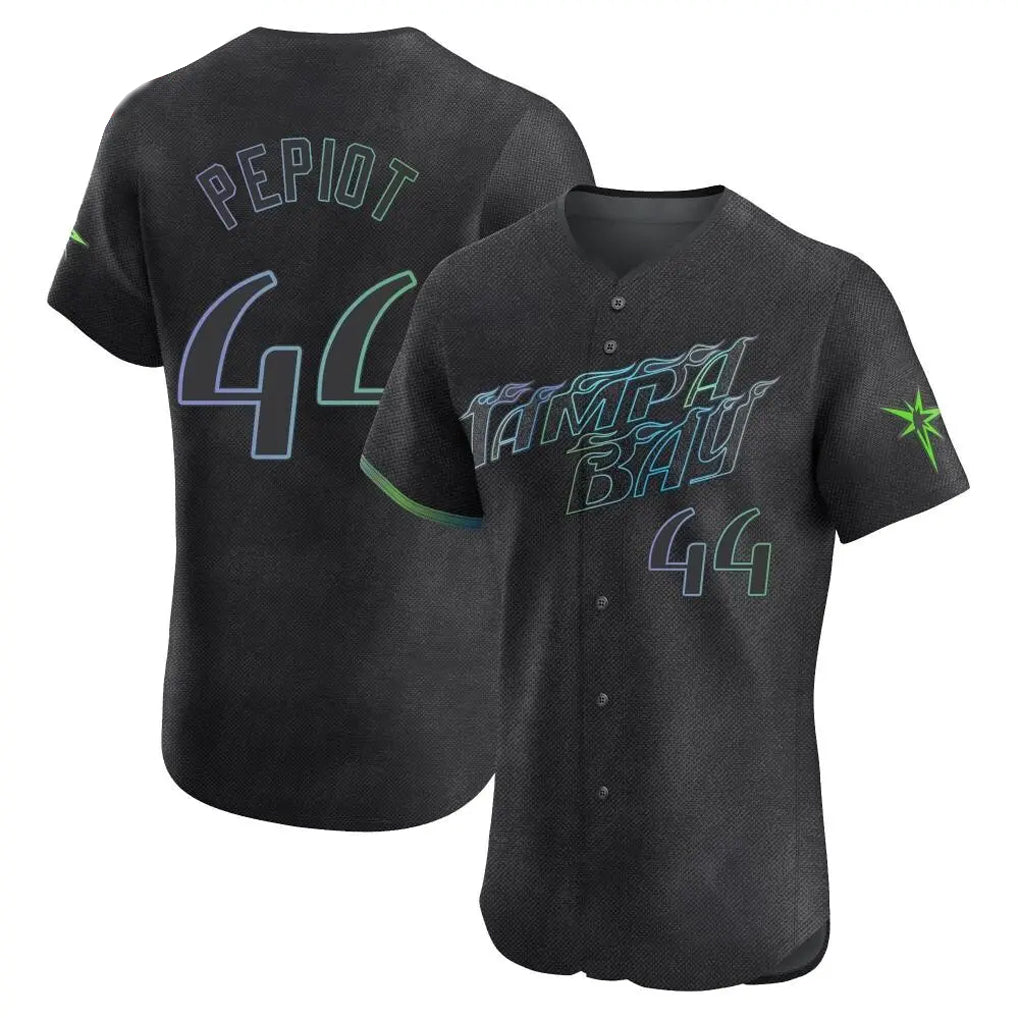 T.Bay Rays #44 Ryan Pepiot Player Black City Connect Home Limited Elite Hdoa Stitched Jerseys