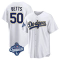 LA.Dodgers #50 Mookie Betts Player Gold White World Series Meet 2026 Collection Stadium Game Hdoa Stitched Jerseys