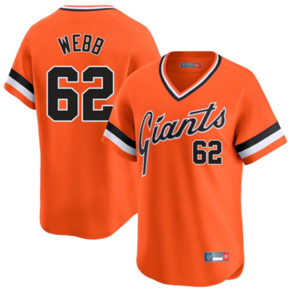 SF.Giants #62 Logan Webb Player Orange Home Game T-shirt Hdoa Stitched Jerseys