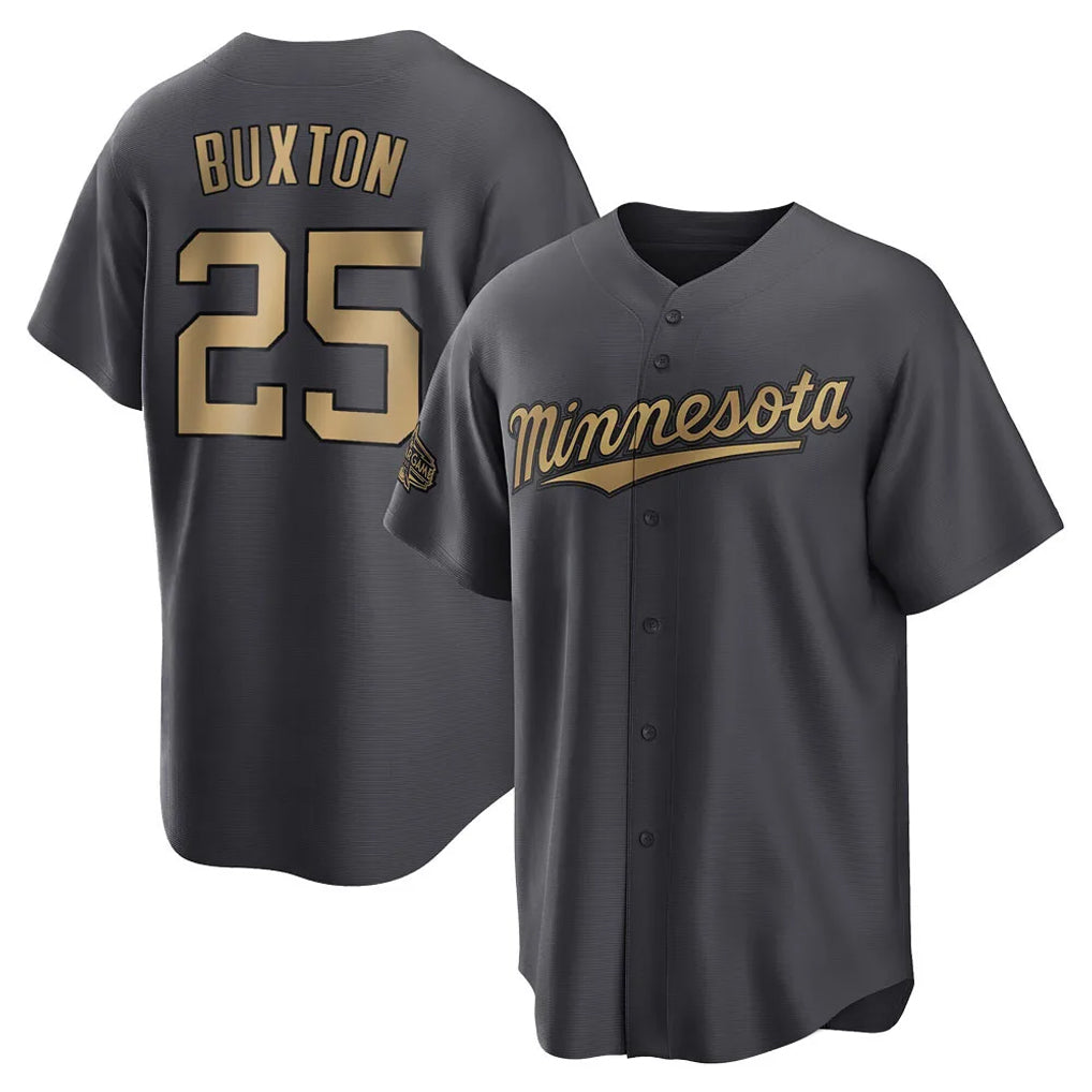 M.Twins #25 Byron Buxton Player Charcoal All-Star Game Home Hdoa Stitched Jerseys
