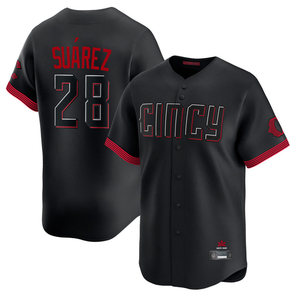 C.Reds #28 Eugenio Su¨¢rez Player Black City Connect Home Limited Hdoa Stitched Jerseys