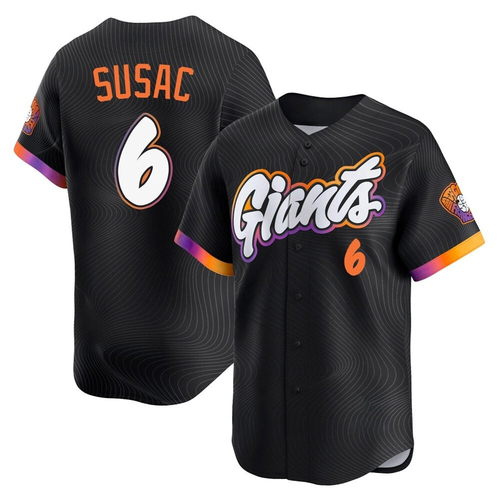 SF.Giants #6 Daniel Susac Player Black 2025 City Connect Home Limited Hdoa Stitched Jerseys