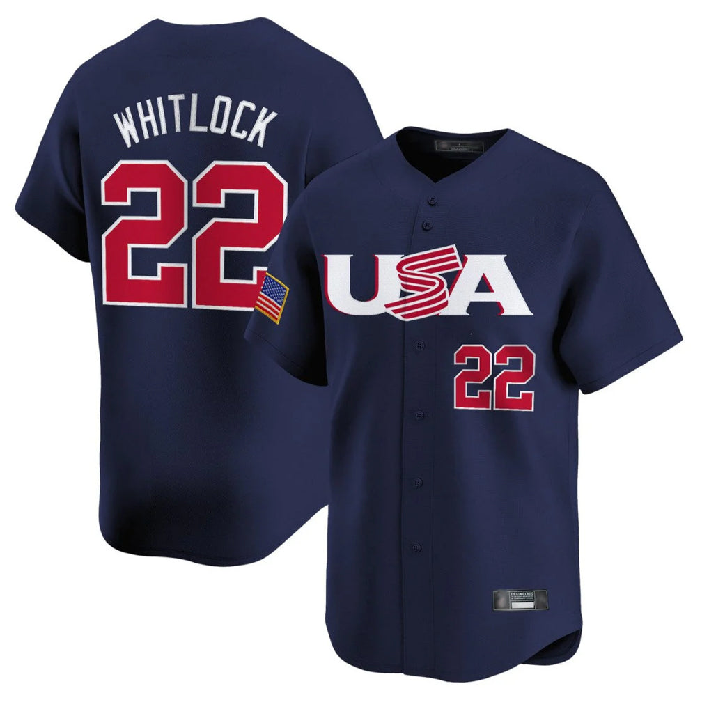 B.Red Sox #22 Garrett Whitlock Player Navy USA World Classic Home Game Hdoa Stitched Jerseys