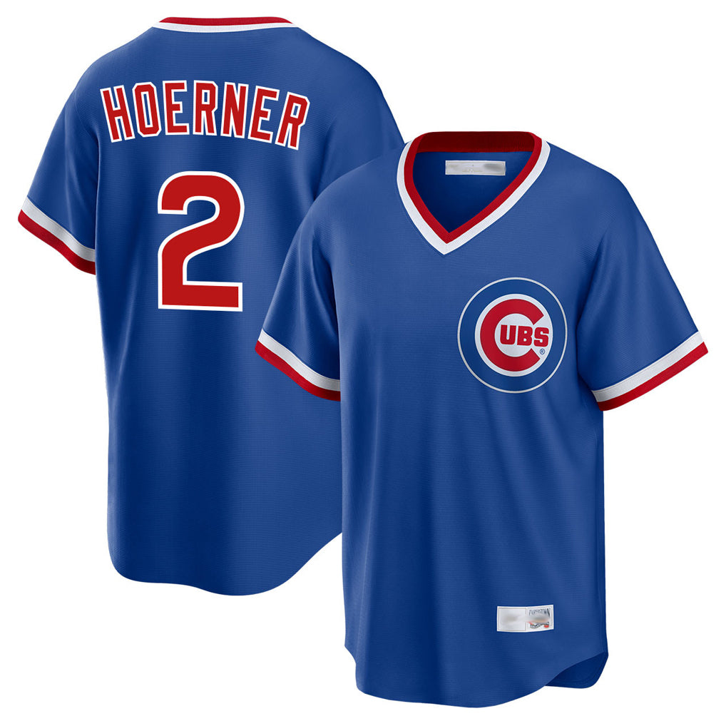 C.Cubs #2 Nico Hoerner Player Royal T-shirt Cooperstown Collection Limited Hdoa Stitched Jerseys
