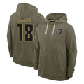 A.Falcons #18 Kirk Cousins Player Olive 2025 Salute to Service Hoodies Hdoa Stitched Jerseys
