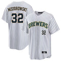 M.Brewers #32 Jacob Misiorowski Player White Stripes Limited Game Home Hdoa Stitched Jerseys