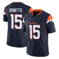 D.Broncos #15 Nik Bonitto Player Navy Limited Vapor F.U.S.E. Home Game Hdoa Stitched Jerseys