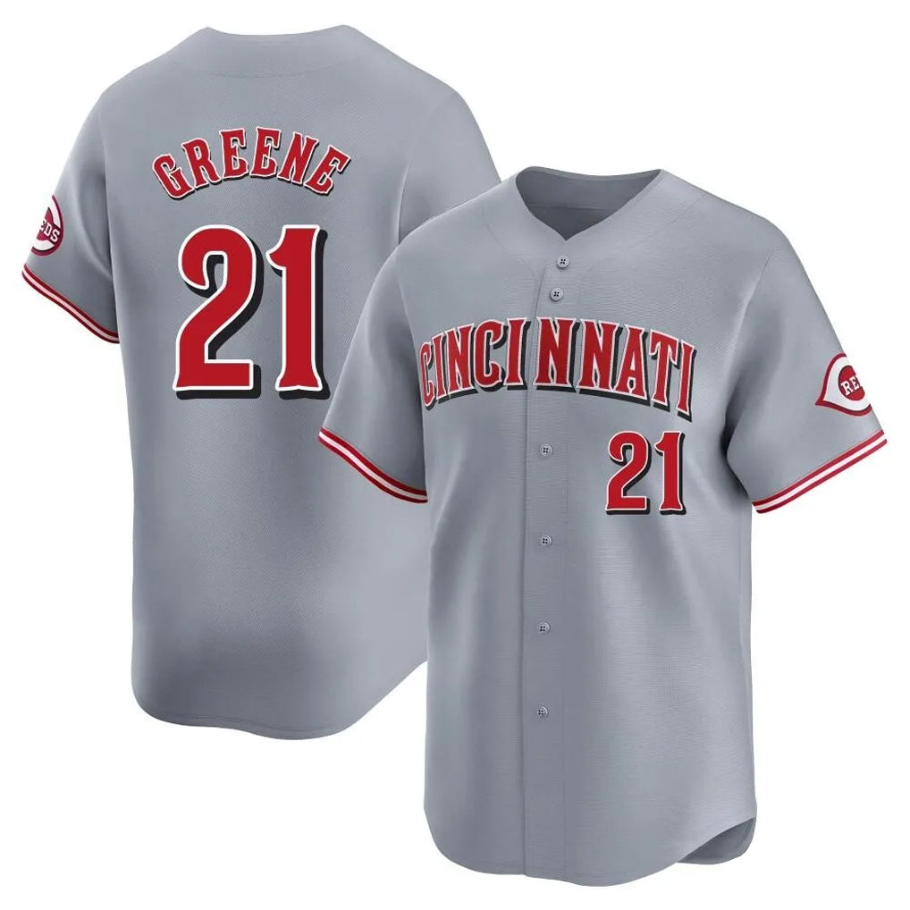 C.Reds #21 Hunter Greene Player Gray Home Limited Hdoa Stitched Jerseys