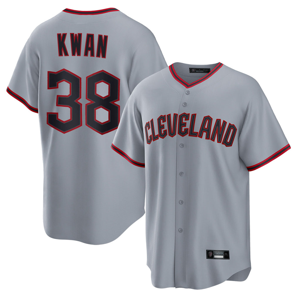 C.Guardians #38 Steven Kwan Player Gray Home Game Hdoa Stitched Jerseys