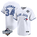 T.Blue Jays #34 Kevin Gausman Player White 2025 World Series Home Limited Hdoa Stitched Jerseys