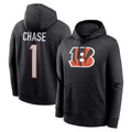 C.Bengals #1 Ja'Marr Chase Player Black Salute to Service Pullover Hoodies Game Hdoa Stitched Jerseys