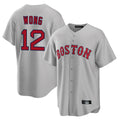 B.Red Sox #12 Connor Wong Player Gray Road Home Game Hdoa Stitched Jerseys