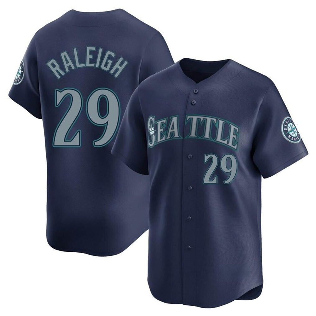 S.Mariners #29 Cal Raleigh Player Navy Home Limited Hdoa Stitched Jerseys