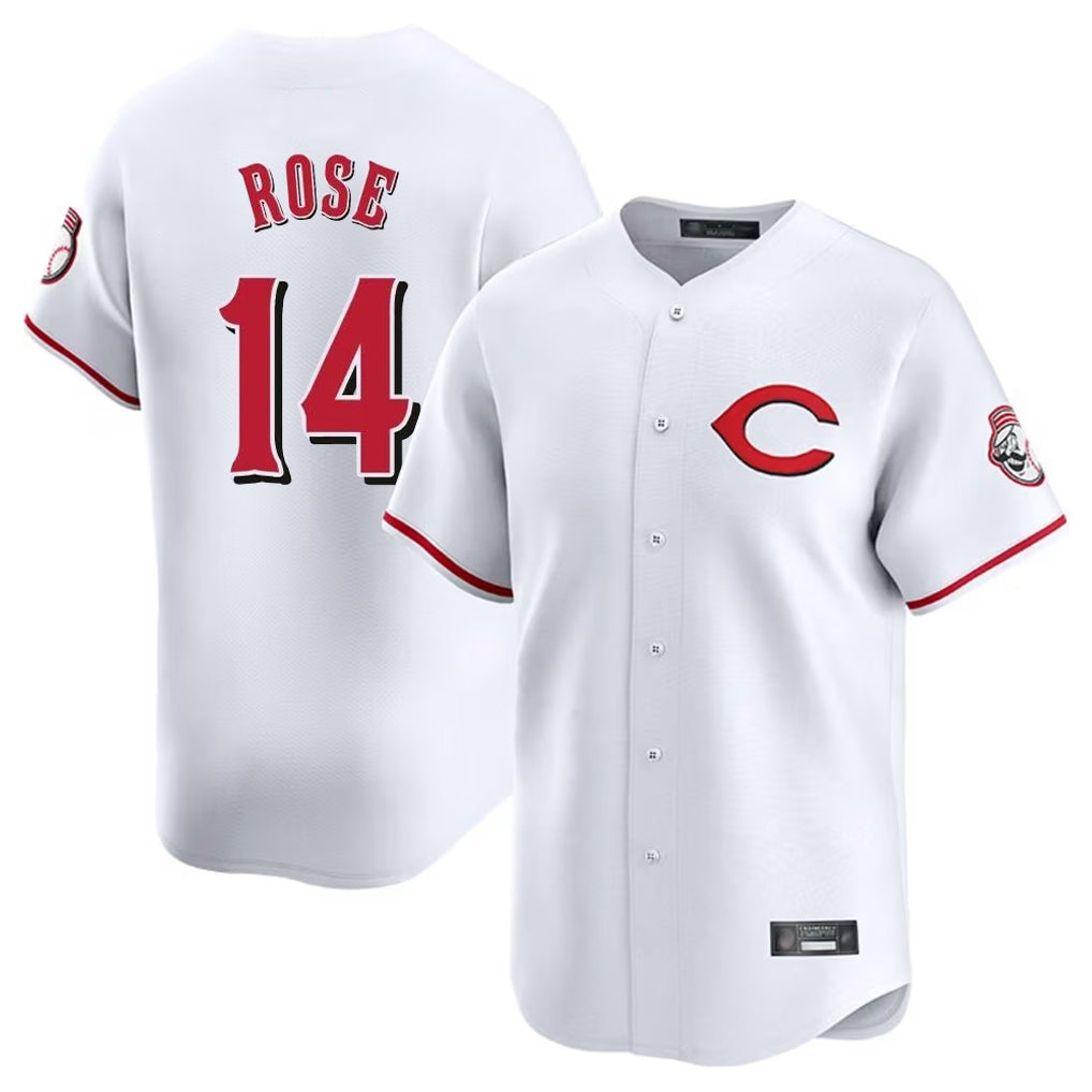 C.Reds #14 Pete Rose Player White Limited Home Hdoa Stitched Jerseys