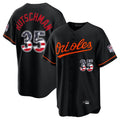 B.Orioles #35 Adley Rutschman Player Black USA 250 Fourth of July Home Game Hdoa Stitched Jerseys