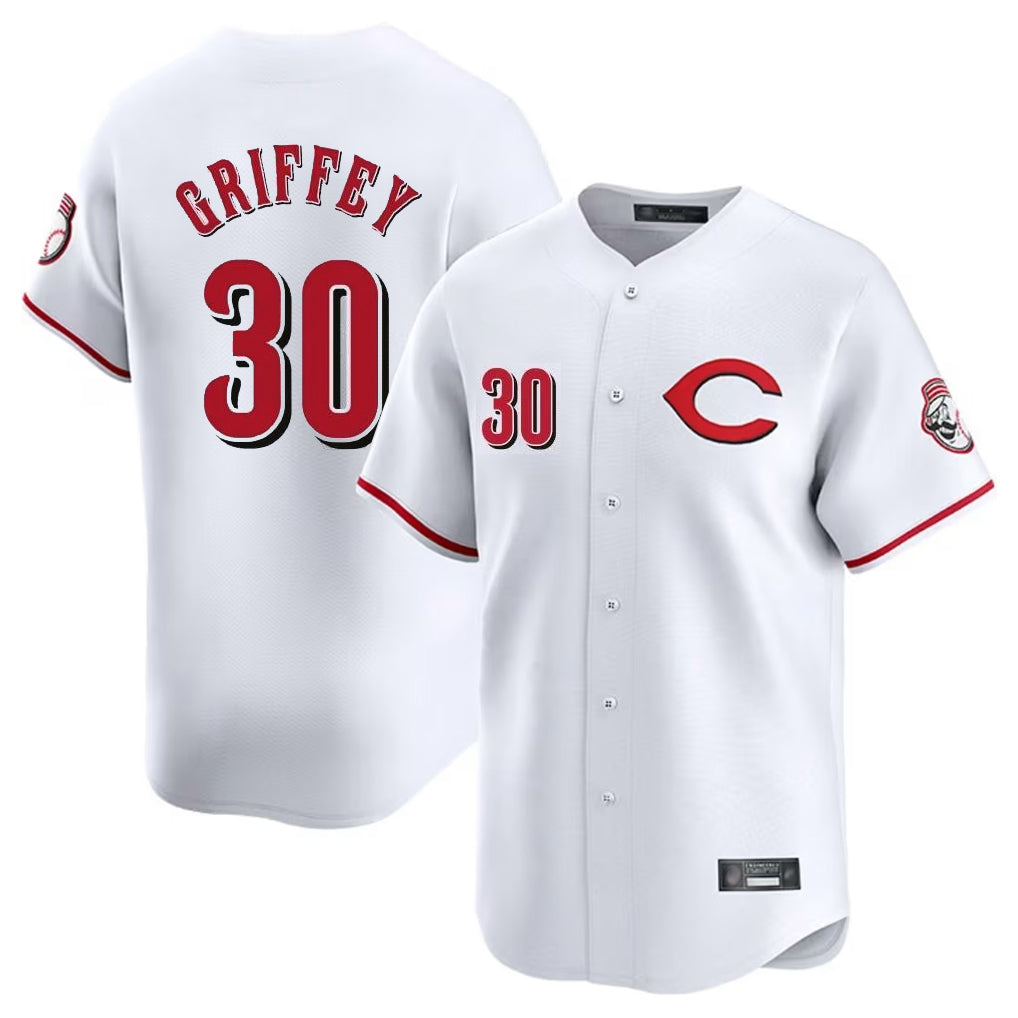 C.Reds #30 Ken Griffey Player White Limited Home Hdoa Stitched Jerseys