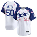 LA.Dodgers #50 Mookie Betts Player White-Royal Tokyo Series Vapor Premier Limited Hdoa Stitched Jerseys