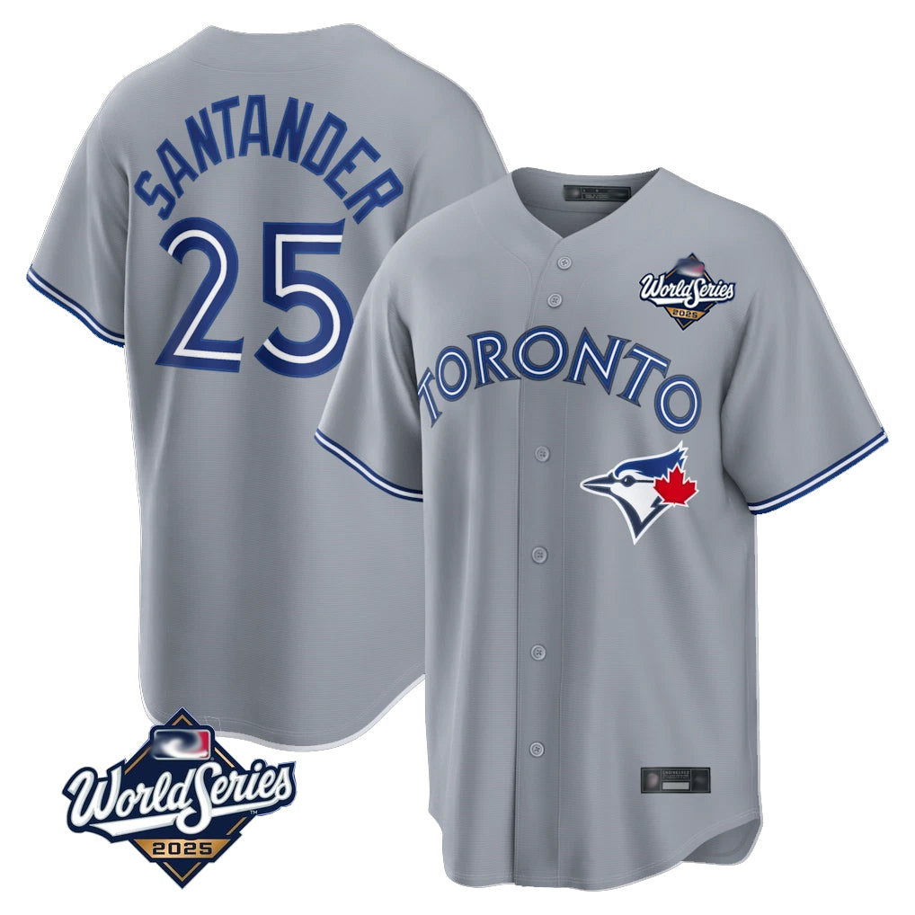 T.Blue Jays #25 Anthony Santander Player Gray 2025 World Series Home Limited Hdoa Stitched Jerseys