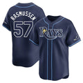 T.Bay Rays #57 Drew Rasmussen Player Navy Home Limited Hdoa Stitched Jerseys