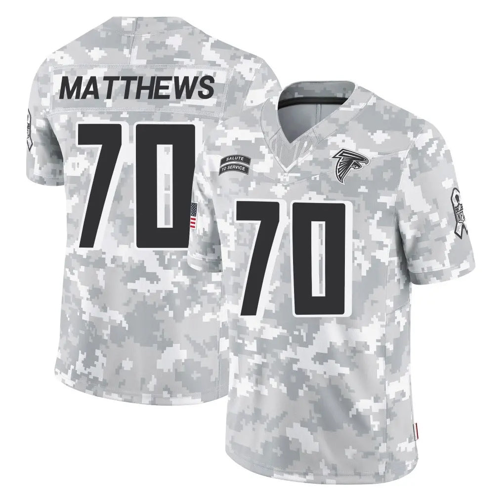 A.Falcons #70 Jake Matthews Player Arctic Camo Salute to Service Limited Hdoa Stitched Jerseys
